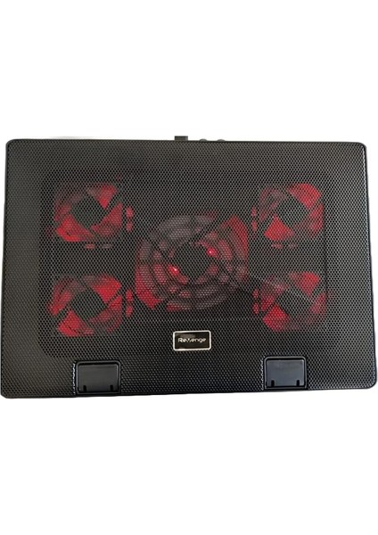 S500 LED Işıklı 5 Fanlı Laptop Soğutucu Ayarlanabilir Notebook Dizüstü Standı (Red)