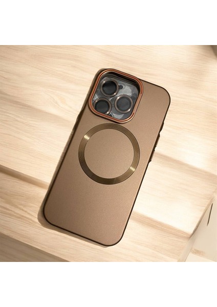 Apple Iphone 15 Pro Uyumlu Magnezyum Serisi Standlı Kapak Magsafe Sert Kılıf + Kamera Lens Koruma . modelleri
