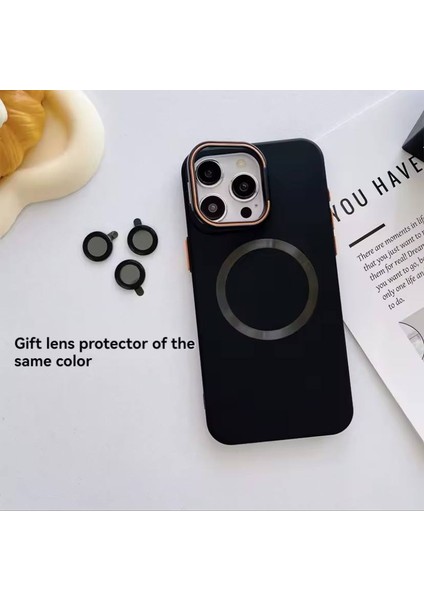 Apple Iphone 15 Pro Uyumlu Magnezyum Serisi Standlı Kapak Magsafe Sert Kılıf + Kamera Lens Koruma . modelleri