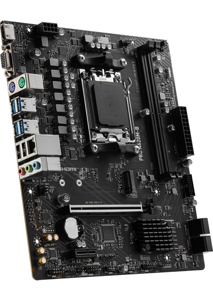 Pro A620M-B Am5 Ddr5 6800MHZ(OC) HDMI VGA M.2 Usb3.2 Jargb_v2 Matx