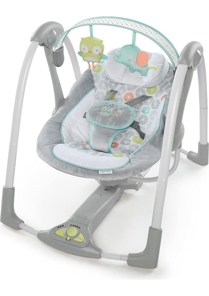 - Swing &apos;n Go Taşınabilir Salıncak - Sarılmalar ve Hoots, 5 Salıncak Hızı, 8 Yatıştırıcı Melodi, Çıkarılabilir Oyuncak Çubuğu, Yenidoğan ve Üzeri, Gri