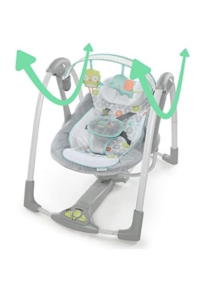 - Swing &apos;n Go Taşınabilir Salıncak - Sarılmalar ve Hoots, 5 Salıncak Hızı, 8 Yatıştırıcı Melodi, Çıkarılabilir Oyuncak Çubuğu, Yenidoğan ve Üzeri, Gri