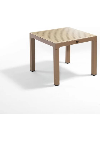 Wood Masa 90X90 Çizgili Regnum Camlı Masa