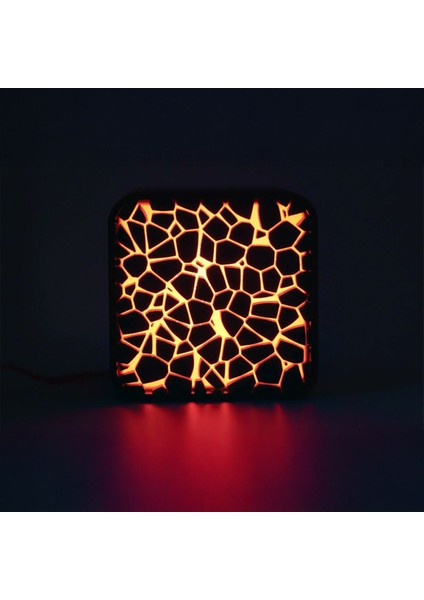 Şeffaf Lava Grid Gece Lambası, Yumuşak Işık, Modern Tasarım, Huzurlu Atmosfer