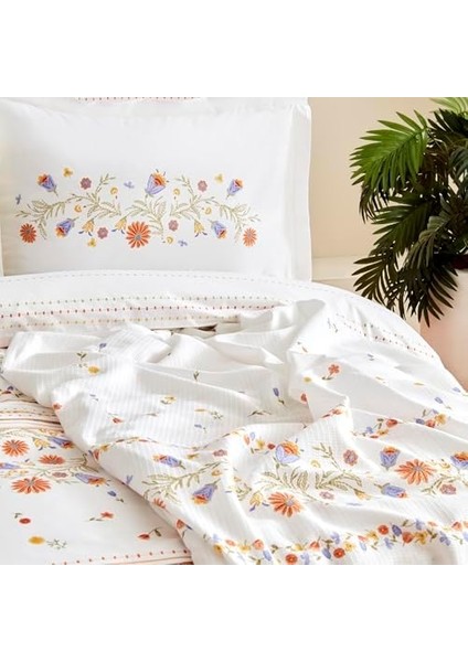 Home CLARICE%100 Pamuk Çift Kişilik Nevresim Pike Takımı Multicolor fiyatları