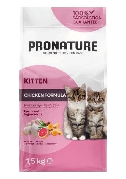 Kitten Tavuklu ve Pirinçli Yavru Kedi Maması 1.5 kg