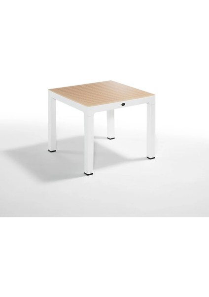 Wood Masa 90X90 Çizgili Regnum Camlı Masa