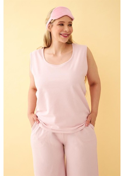 Akbeniz Kadın Pembe Büyük Beden Penye Alt Üst Takım fırsatları