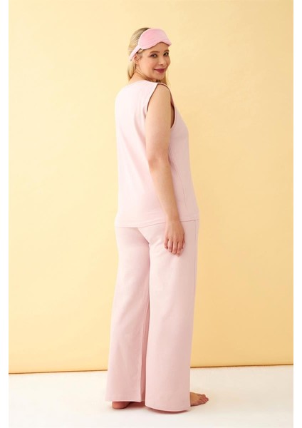 Akbeniz Kadın Pembe Büyük Beden Penye Alt Üst Takım indirimleri