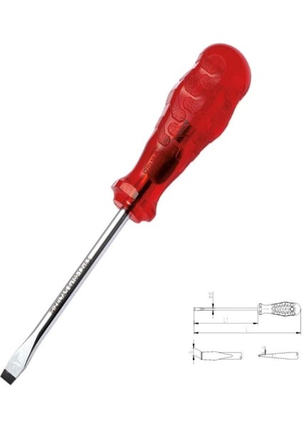 Düz Uç Tornavida 5X100, Güçlü ve Dayanıklı, Kaliteli Işçilik