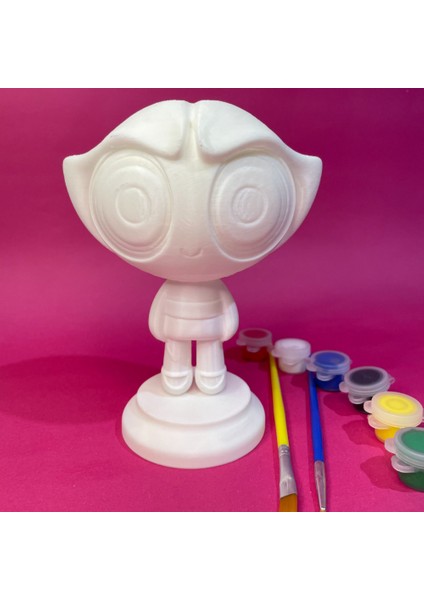 Powerpuff Girls – 3’lü Boyama Seti (Blossom, Bubbles, Buttercup) 10 cm | 6 Renk Akrilik Boya 2 Fırça fiyatları