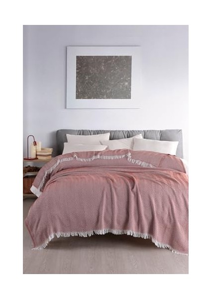 Pamuklu Kaymaz Koltuk Örtüsü Desenli 200X230 cm Kanepe Çekyat Buldan Bezi Kiremit modelleri