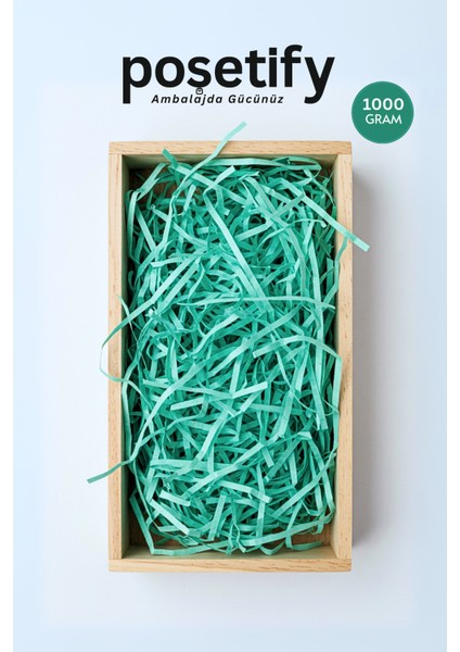 Premium Kırpık Kâğıt Dolgu – 1000 gr | Yeşil | Estetik Ambalaj | Koruyucu Paketleme Kâğıdı