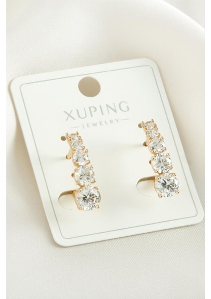 Xuping Zirkon Taşlı Lüks Çelik Küpe