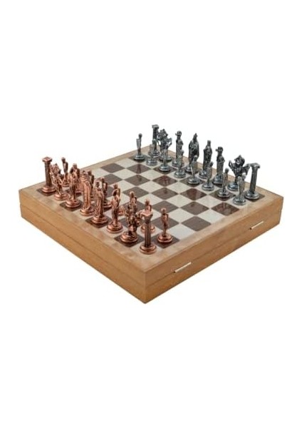 Büyük Boy Metal Osmanlı-Bizans Satranç Tk. Antik ve Mermer Desenli Sandıklı Mdf TAHTASI(36X36 Cm.) fiyatları