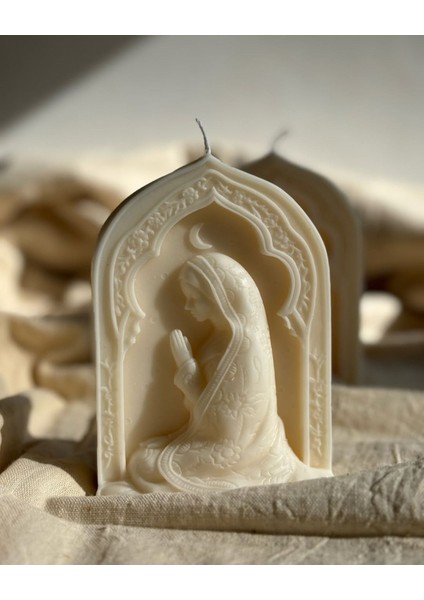 Dua Eden Kadın El Yapımı %100 Doğal Soya Wax Mum - Krem Açık Renk