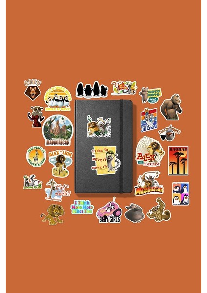 Madagascar Sticker Paketi /bullet Journal Defter Çıkartma Ajanda Laptop Etiket