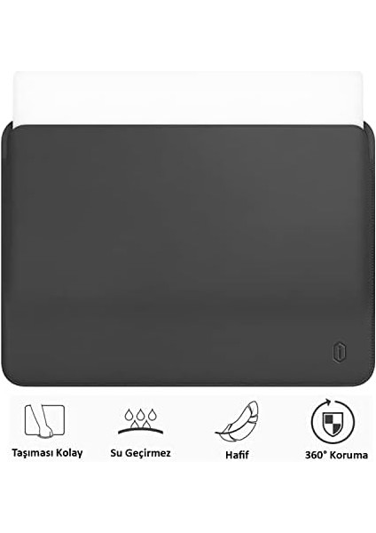 Deri El Çantası Laptop Çantası Bilgisayar Kılıfı Macbook Çantası Air Pro 15 Inç Kese Kılıf Siyah modelleri