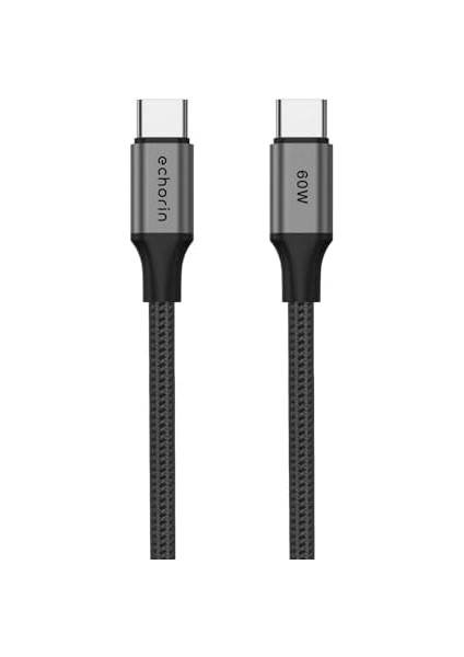 USB C&apos;den USB C&apos;ye 60W, 2.4A, 1m, Pd 2.0, Çift Kat Örgülü Hızlı Şarj ve Data Kablosu (Gri, 1 Metre) fiyatları