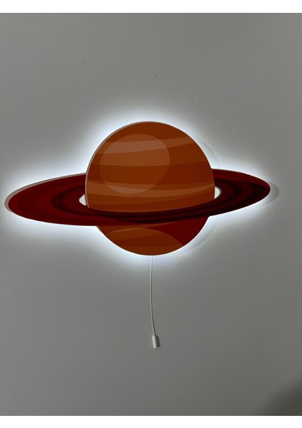 Renkli Ahşap Satürn Çocuk Odası Gece Lambası 44X22, Şık ve Eğlenceli Dekorasyon fiyatları