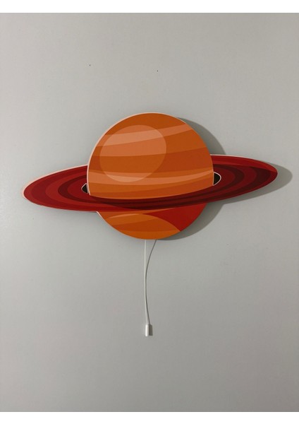 Renkli Ahşap Satürn Çocuk Odası Gece Lambası 44X22, Şık ve Eğlenceli Dekorasyon fırsatları