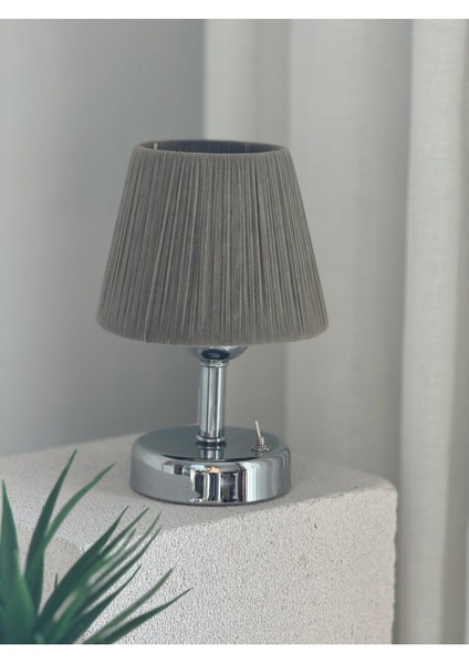 Şık Gri Kadife ve Süet Kablosuz Masa Lambası, Modern ve Zarif Tasarım modelleri