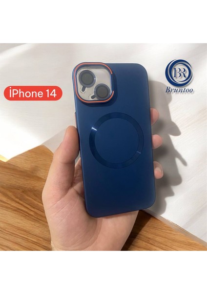 Apple Iphone 14 Uyumlu Magnezyum Serisi Standlı Kapak Magsafe Sert Kılıf + Kamera Lens Koruma . indirimleri