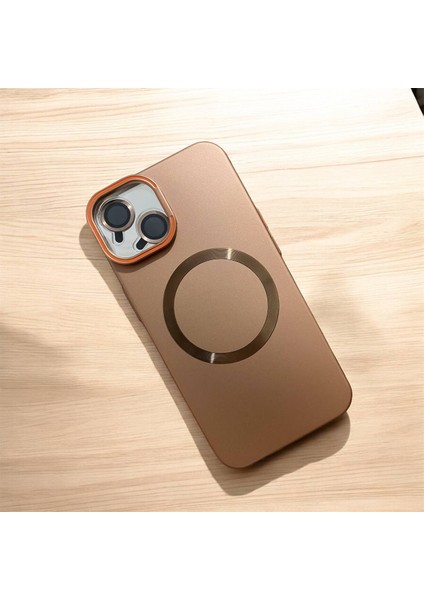 Apple Iphone 14 Uyumlu Magnezyum Serisi Standlı Kapak Magsafe Sert Kılıf + Kamera Lens Koruma . modelleri