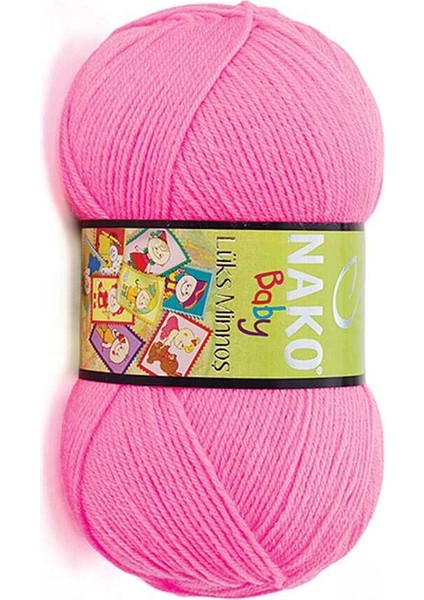 5 Adet Lüks Minnoş El Örgü Ipi 11158 Neon Pembe