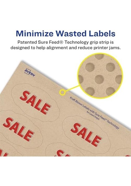 Fisto Oval Etiketler, Lazer ve Mürekkep Püskürtmeli Yazıcılar Için, 525 Kraft Kahverengi Etiketler (22855) (Paket Değişebilir) modelleri