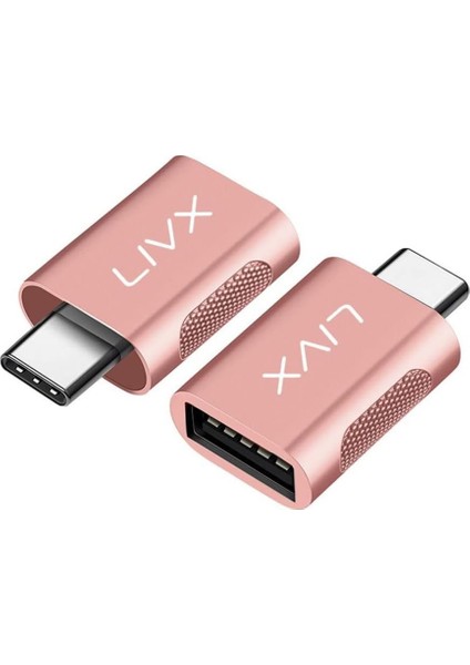 USB 3.0 To Type-C Çevirici Dönüştürücü Otg Adaptör Rose Gold Otgrg Ikili