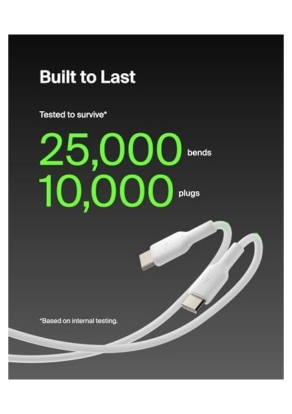 Usb-C - Usb-C Kablosu (1m/3.3ft), Iphone 15, Iphone 15 Pro, Iphone 15 Pro Max, Iphone 15 Plus, Galaxy S23, S22, Not, Piksel, Ipad Pro, Usb-C Kablosu Için Usb-C Hızlı Şarj Kablosu - Beyaz (2&apos;li modelleri