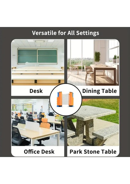 Masa Tenisi Ağı ve Raket Seti Taşınabilir Geri Çekilebilir Ping Pong Ağı Uzatılabilir Masa Tenisi Ağı Ayarlanabilir Uzunluk 190 cm (Maks) x 15 cm fiyatları