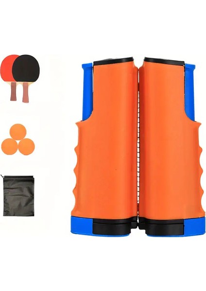 Masa Tenisi Ağı ve Raket Seti Taşınabilir Geri Çekilebilir Ping Pong Ağı Uzatılabilir Masa Tenisi Ağı Ayarlanabilir Uzunluk 190 cm (Maks) x 15 cm modelleri