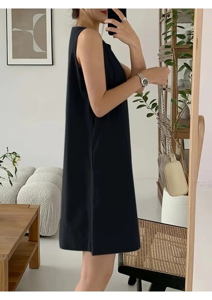 Kadın Askılı Sıfır Kol A Kesim Detaylı Ithal Krep Elbise modelleri