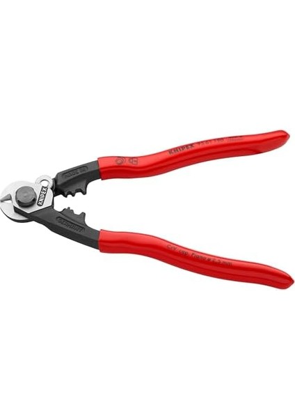 Plastik Kaplamalı Dövme Knipex Tel Halat Makası 190MM 95 61 190, Kırmızı modelleri