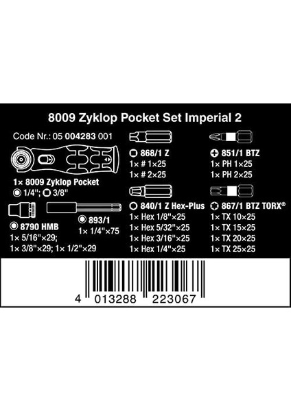 05004283001 8009 Zyklop Pocket Set Imperial 2, Cırcır Seti, 18 Parça, Siyah-Yeşil modelleri