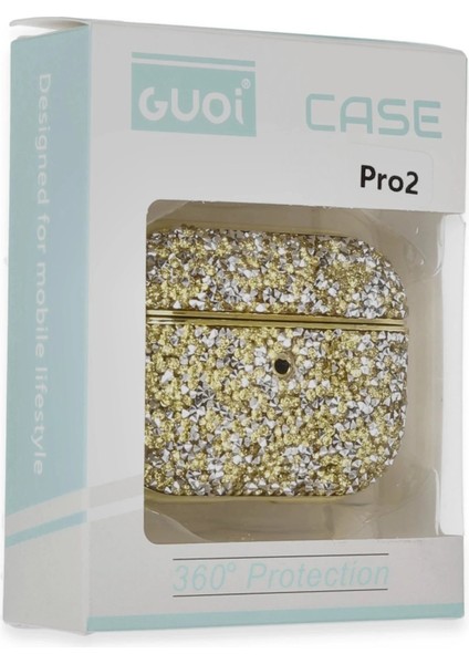 CPT16 Airpods Pro 2 (2.nesil) Luz Taşlı Kılıf - Gold fırsatları