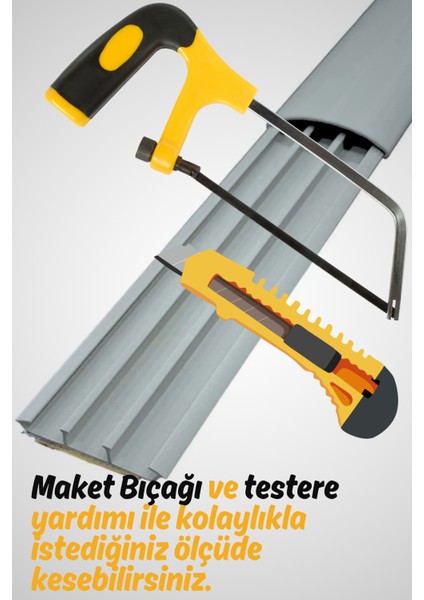 1m Kendinden Yapışkanlı 50X12MM Gri Balık Sırtı Kablo Kanalı modelleri