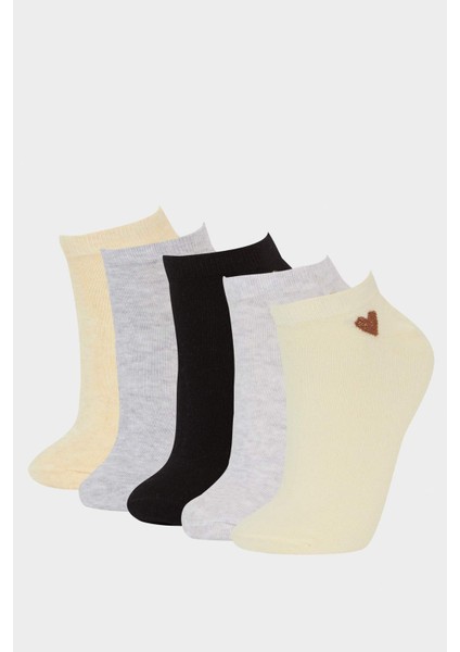 Kadın 5'li Pamuklu Patik Çorap F5628AXNS