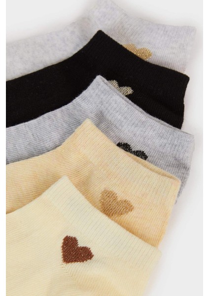 Kadın 5'li Pamuklu Patik Çorap F5628AXNS