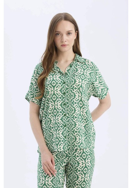 Regular Fit Desenli Kısa Kollu Gömlek C9621AX25SP modelleri