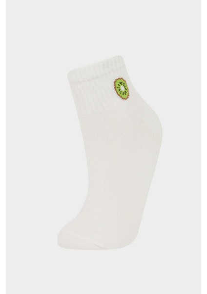 Kadın Rahat Lastikli 5'li Pamuklu Patik Çorap