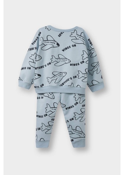 Erkek Bebek 2'li Takım Baskılı Sweatshirt Eşofman Altı F0219A525AU fırsatları