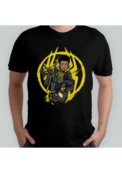 Spider Man Miles Morales %100 Pamuklu Bisiklet Yaka T-Shirt Model 1
