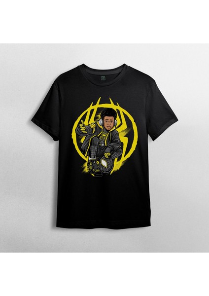 Spider Man Miles Morales %100 Pamuklu Bisiklet Yaka T-Shirt Model 1 fiyatları