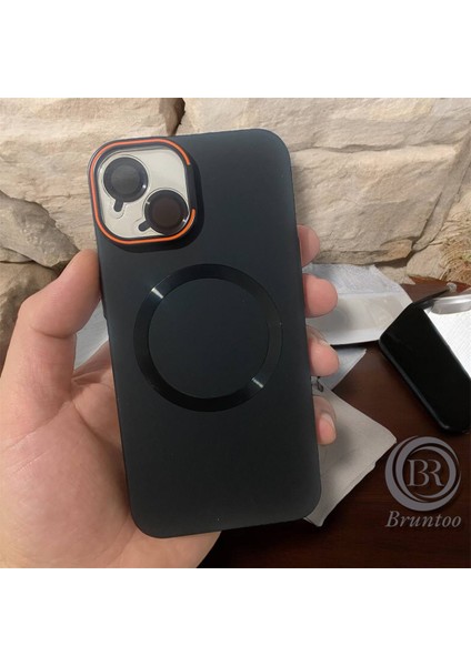 Apple Iphone 11 Uyumlu Magnezyum Serisi Standlı Kapak Magsafe Sert Kılıf +Lens Koruma .
