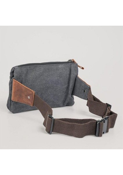 31510 Çift Kanvas Bel Çantası Siyah indirimleri