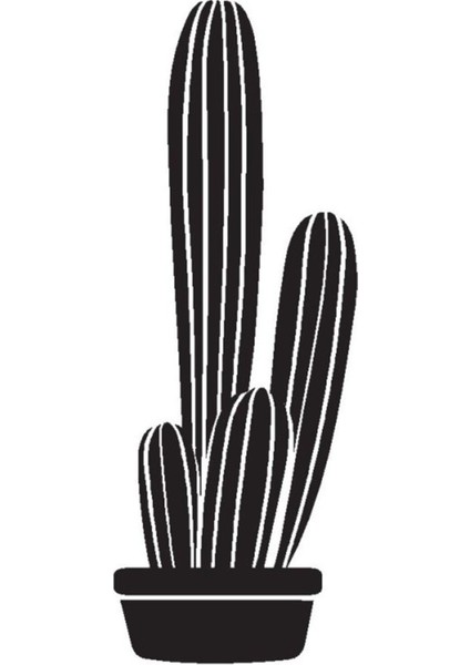 Saksı Çiçeği Kaktüs Oto Motor Laptop Duvar Folyo Sticker (Tip 2) 20X54 cm