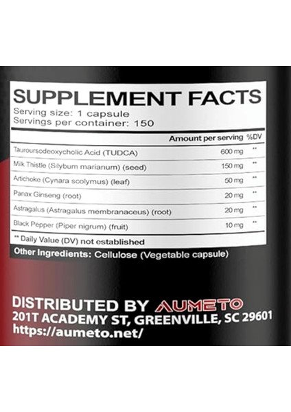 Tudca (Tauroursodeoxycholic Acid) With Milk Thistle, Artichoke, Panax Ginseng, Astragalus - Bile Flow Digestion 150 Capsul.abd Menşei.42 fiyatları